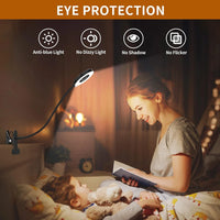 LED Reading Lights 360°Flexible Gooseneck Dimmable Table Lamp Clip On Indoor Bedroom Eye Protection Desk Light Book Clamp Lamp - Buy online at  Vibe In Cart.