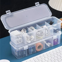 Transparent Plastic Cable Storage Box With Lid And Grid