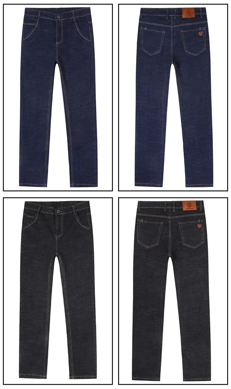 Fashion Men Jeans Stretch Straight Leg Casual Slim Fit Denim Pants Male Brand Luxury Design Business Classic Trousers Large Size - Buy online at  Vibe In Cart.