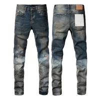 Men's High Purple USA Stretch Skinny Jeans Pants Color Distressed Black Streetwear Button Fly Ripped Jeans - Buy online at  Vibe In Cart.