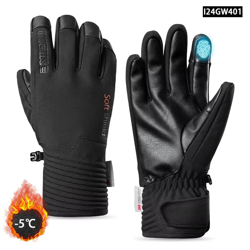 Warm Winter Cycling Gloves Fleece Waterproof Touchscreen Unisex