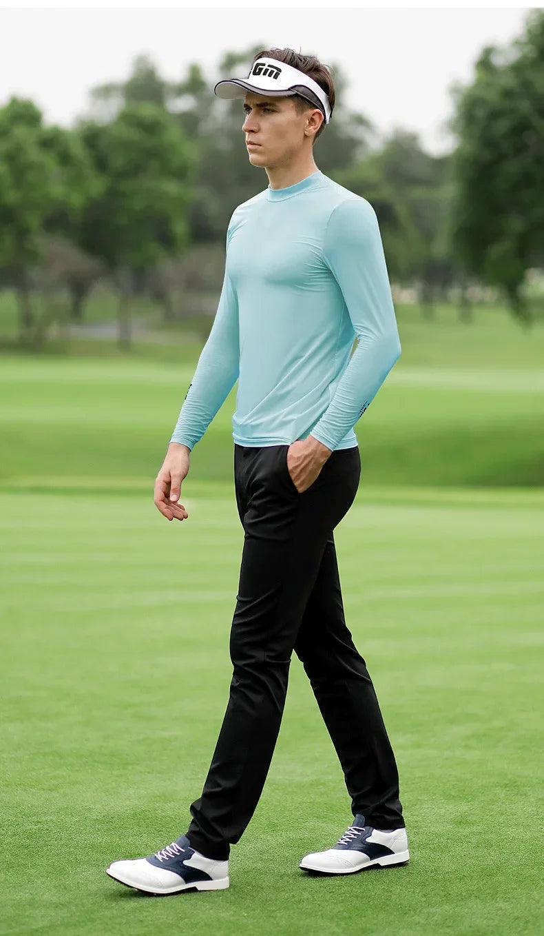 PGM Mens Sun Protection Golf Shirt Underwear Long Sleeve Golf Shirt Cooling Ice Silk T-shirts Anti-UV Soft Golf Apparel For Men - Buy online at  Vibe In Cart.