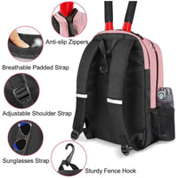 Large Capacity Tennis Backpack Sports Racket Pack Holds 1-2 Tennis Rackets Outdoor Badminton Bag With Shoe Pocket Black Pink - Buy online at  Vibe In Cart.