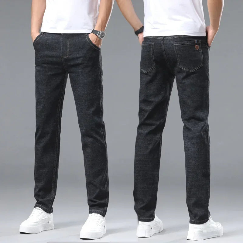 Fashion Men Jeans Stretch Straight Leg Casual Slim Fit Denim Pants Male Brand Luxury Design Business Classic Trousers Large Size - Buy online at  Vibe In Cart.