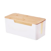 Wooden Cable Organizer Box for Desk Wire Management