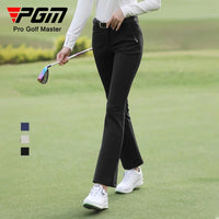 Women's High Waist Fleece Golf Pants Windproof Flared