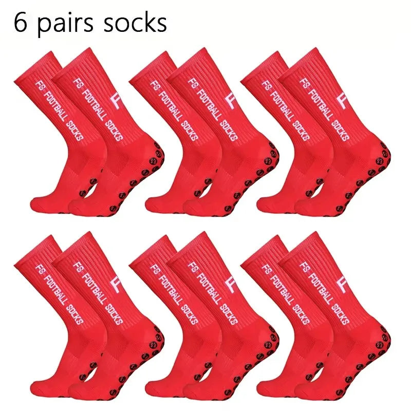 6 Pairs Breathable Football Socks Men Women Sports Socks Non-slip Silicone Bottom Soccer Baseball Socks Outdoor Sport Yoga Socks - Buy online at  Vibe In Cart.
