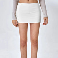 Women Low Rise Mini Skirt With Take The Short Cut Detail Slim Fit Mini Skort