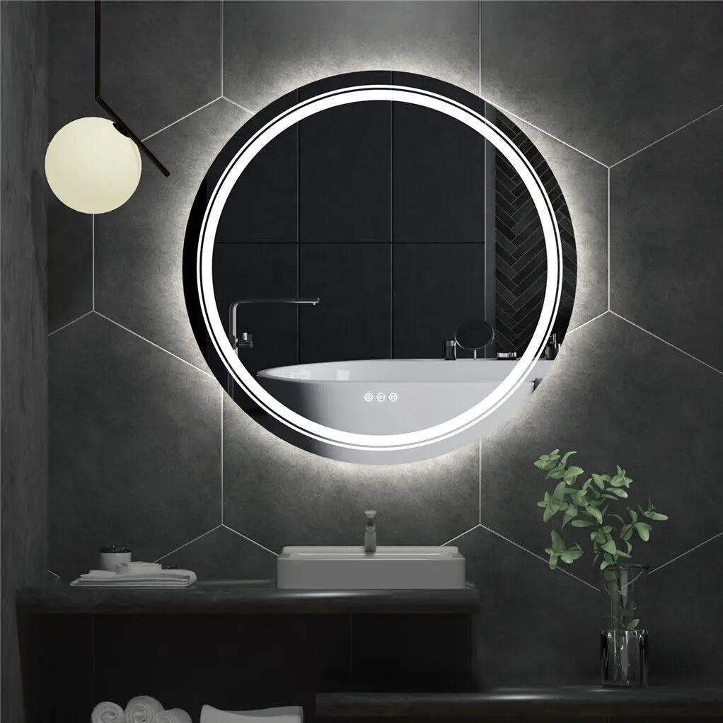 Round Illuminated Fogless Bathroom Mirror with LED Lights