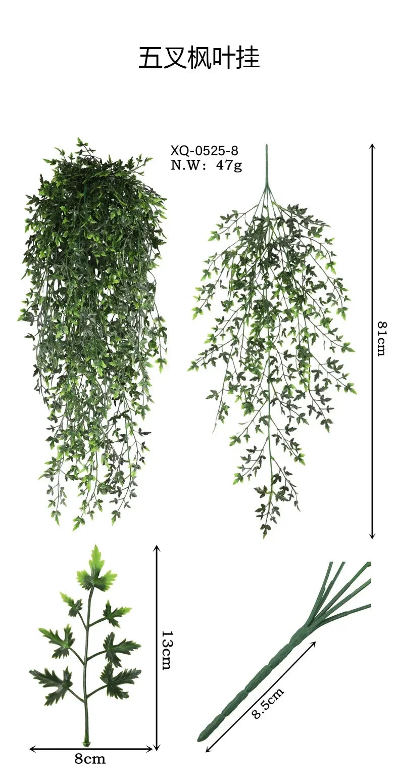 80cm Persian fern Leaves Vines Home Room Decor Hanging Artificial Plant Plastic Leaf Grass Wedding Party Wall Balcony Decoration - Buy online at  Vibe In Cart.