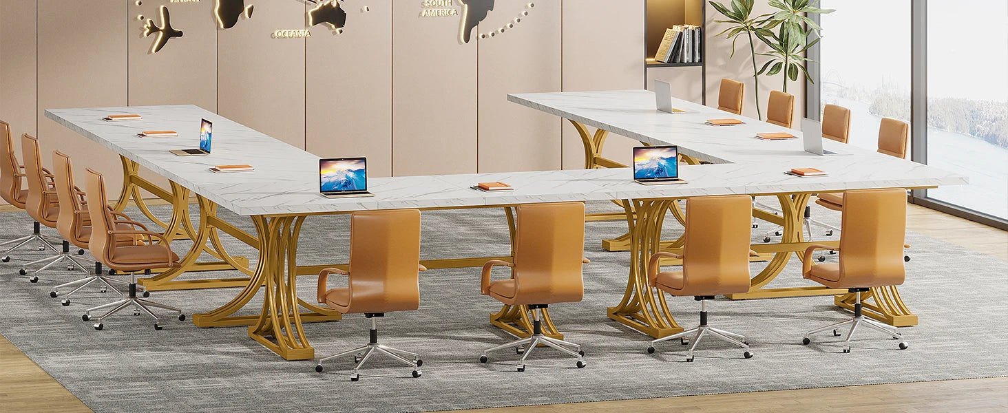 Modern Wooden Office Desk with Metal Legs, 70.9 Inches