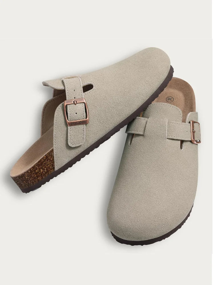 Crestar Women's Clogs Mules Cork Clogs Slippers Men Outdoor Mules Suede Clogs Shoes with Arch Support Mule Leather Clogs Sandal - Buy online at  Vibe In Cart.
