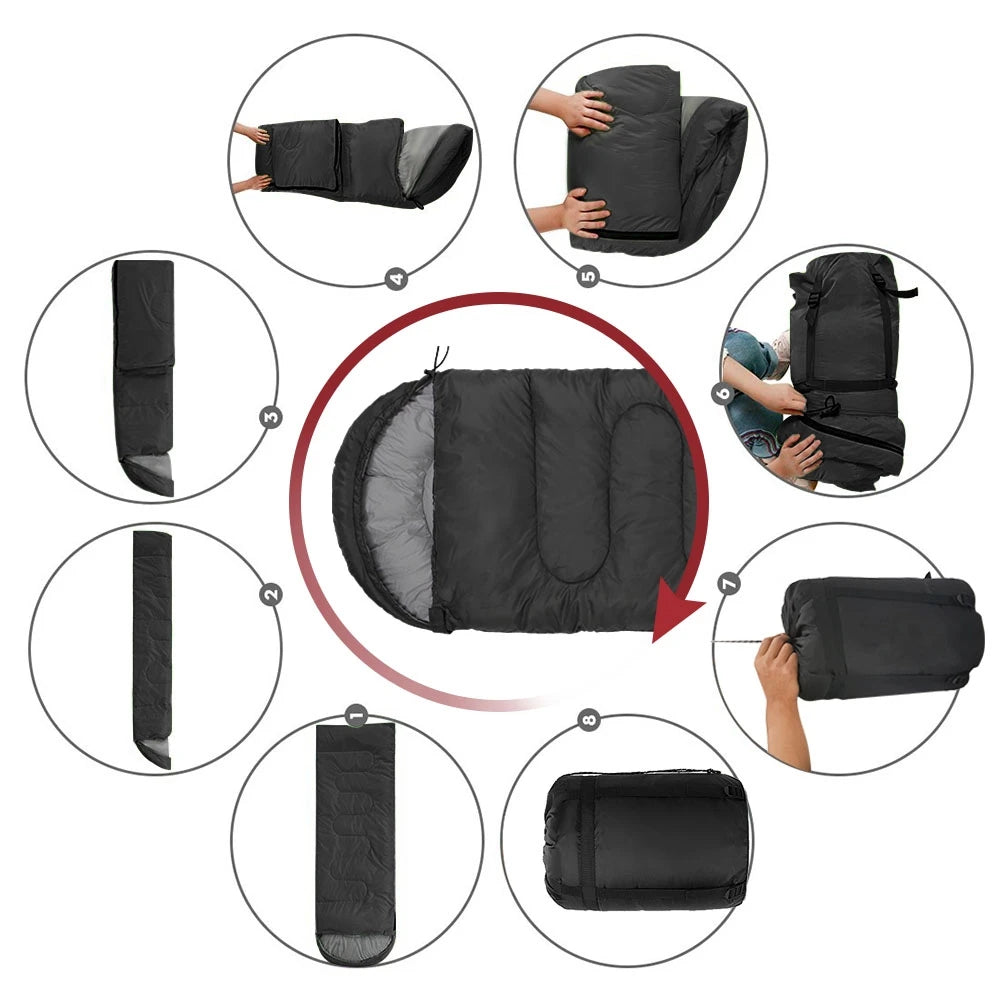 Camping Sleeping Bag Lightweight 4 Season Warm Envelope Backpacking Outdoor Mummy Cotton Winter Sleeping Bag - Buy online at  Vibe In Cart.