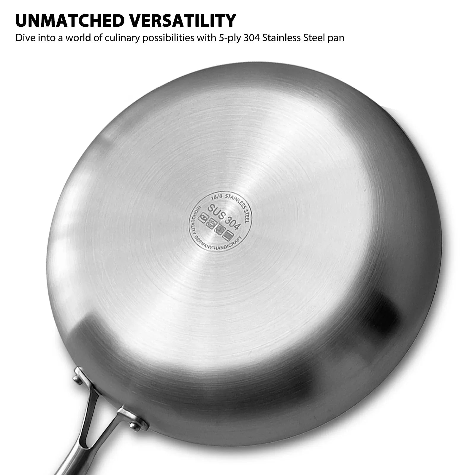 304 Stainless Steel Frying Pan NonStick Pan Fried Steak Pot Uncoated Kitchen Cookware For Gas Stove and Induction Cooker - Buy online at  Vibe In Cart.