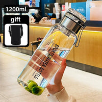 2L Large Capacity Transparent Glass Water Bottle Portable Leakproof