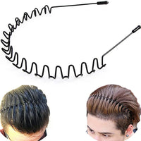 Unisex Black Elastic Non Slip Simple Metal Headbands For Men Women Wavy Hairband Spring Hair Hoop Fashion Hair Accessories - Buy online at  Vibe In Cart.
