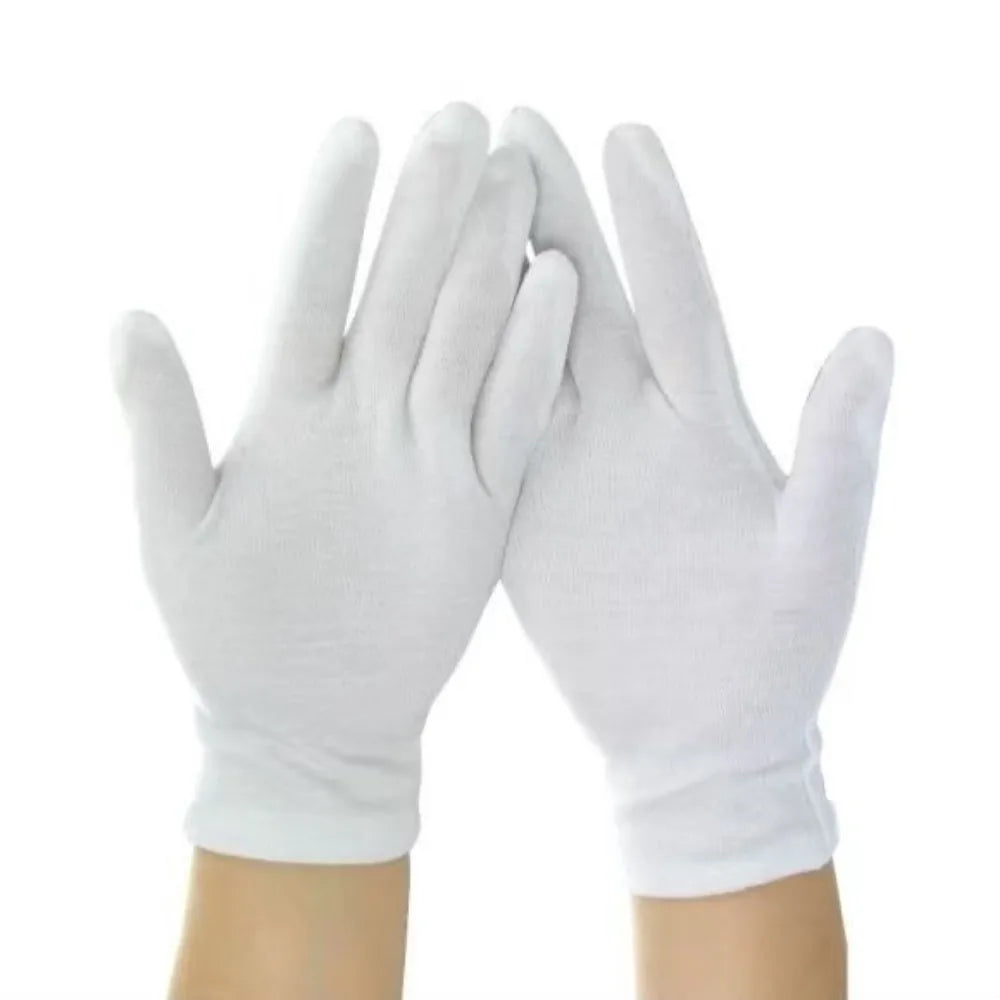 5Pair White Cotton Gloves Full Finger Men Women Waiters/drivers/Jewelry/Workers Mittens Sweat Absorption Gloves Hands Protector - Buy online at  Vibe In Cart.