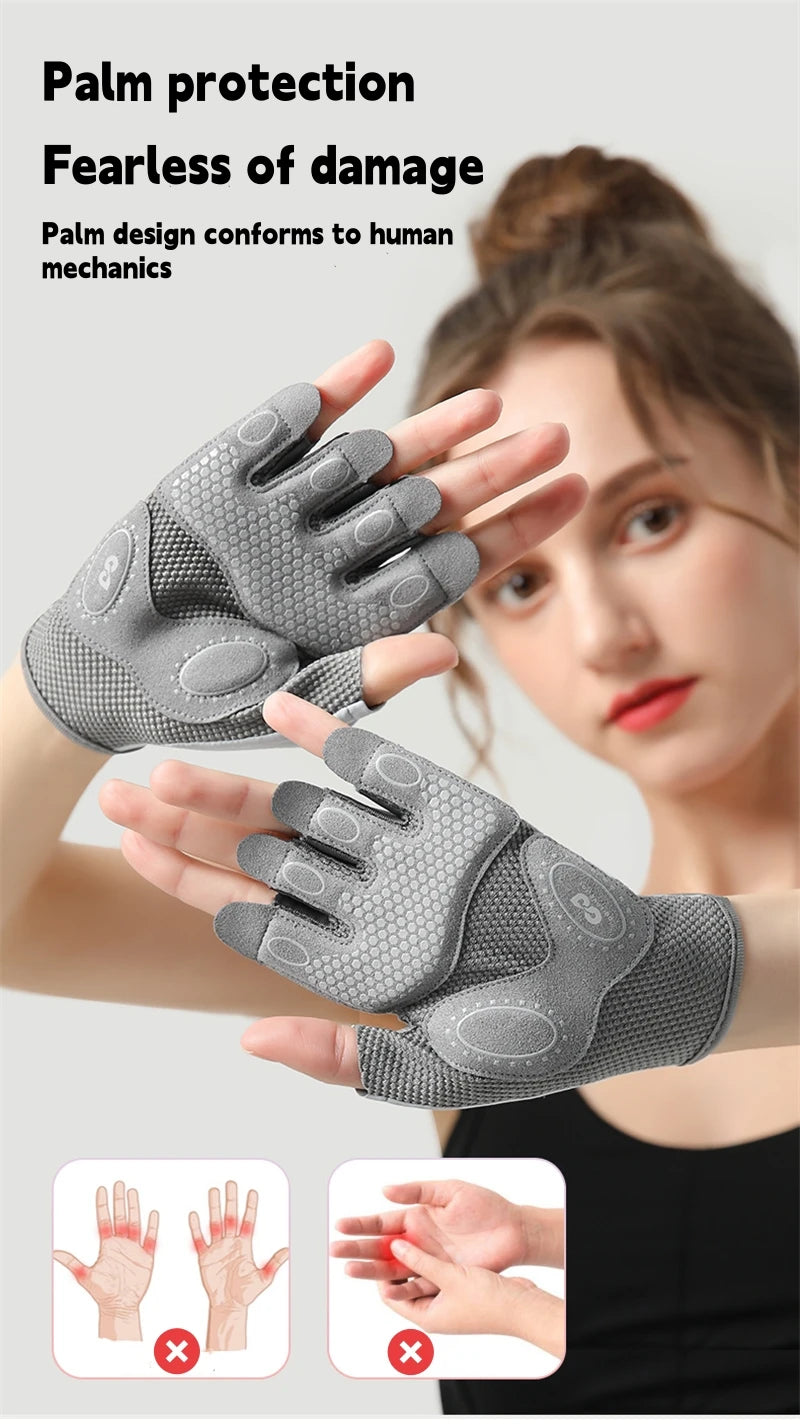 RNABAU Women Cycling Bicycle Gloves Half Finger Gym Gloves Men Mitten Breathable Anti-slip Glove Fitness Sport Training Gloves - Buy online at  Vibe In Cart.