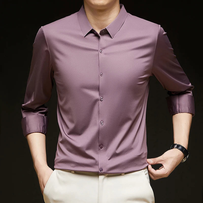Men's Ultra-Stretch Long-Sleeve Business Formal Shirt