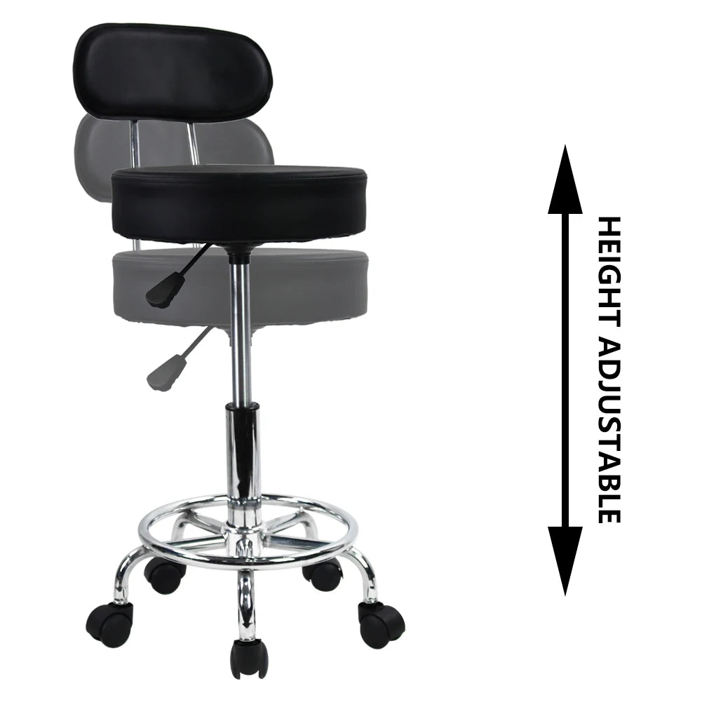 KKTONER PU Leather Rolling Stool Mid-Back with Footrest Height Adjustable Office Computer Home Drafting Swivel Task Chair - Buy online at  Vibe In Cart.