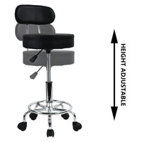KKTONER PU Leather Rolling Stool Mid-Back with Footrest Height Adjustable Office Computer Home Drafting Swivel Task Chair - Buy online at  Vibe In Cart.