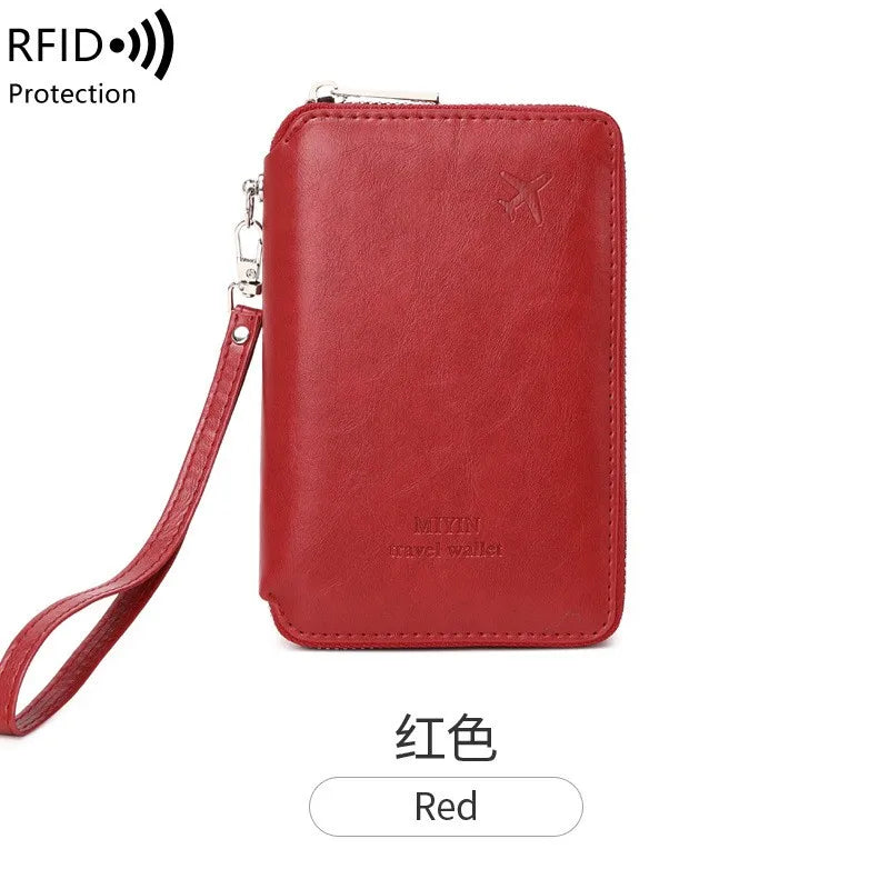 RFID Passport Holder in PU Leather, Multifunctional Unisex