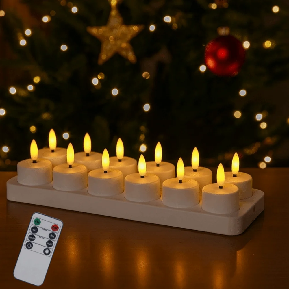 4-12Pcs LED Flameless Candle Light Battery Operated LED Creative Candles Tea Lights Halloween Christmas Party Decor Candle Light - Buy online at  Vibe In Cart.