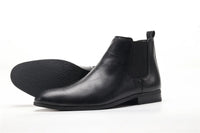 Men's Soft Leather Chelsea Ankle Boots with Zip, Sizes 7-13