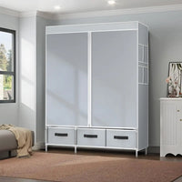 New Upgrade Portable Wardrobe Clothes Organizer for Home Bedroom Clothes Closet with 3 Drawers 4 Shelves Clothes Storage Gray - Buy online at  Vibe In Cart.