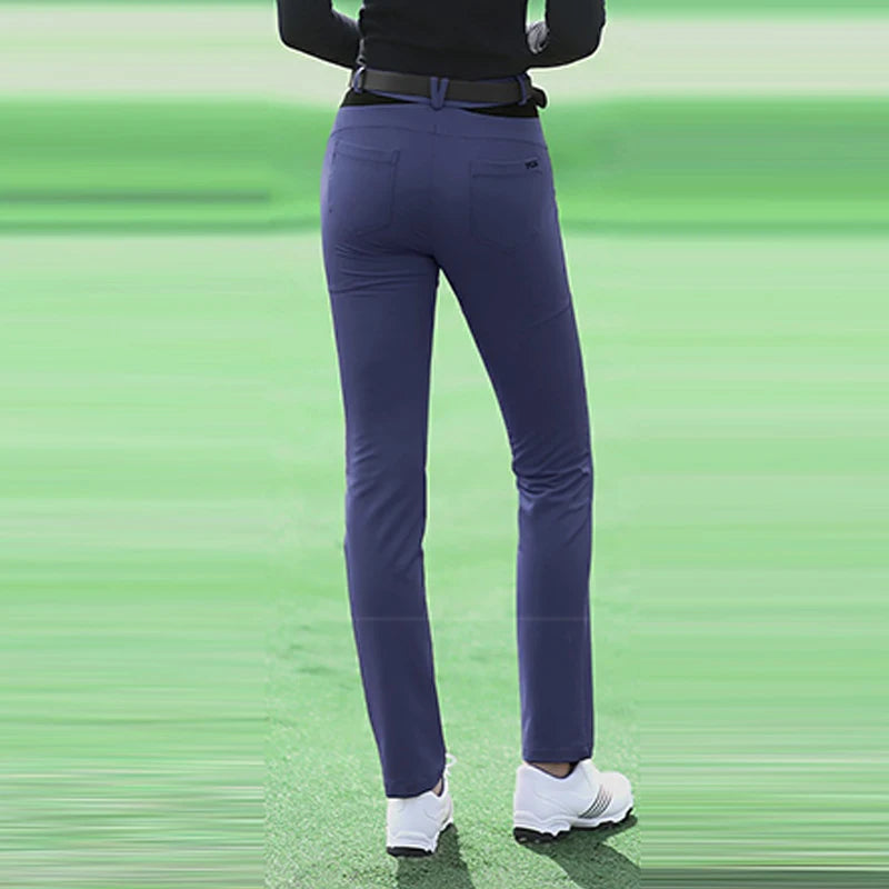 Women's Fleece Warm Slim Golf Pants Elastic Windproof XS-XL