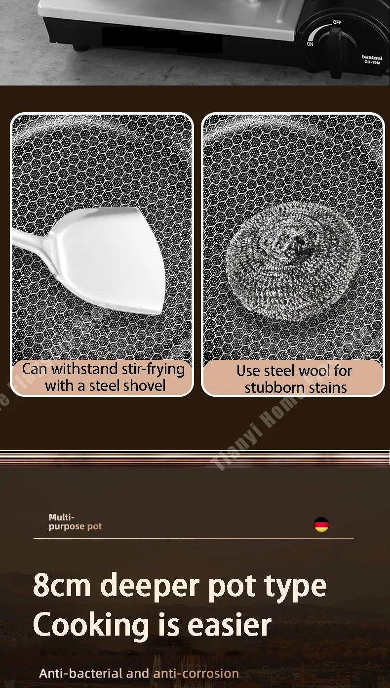 316 Stainless Steel Frying Pan Wok Non-stick Cooking Honeycomb Steak Gas Stove Pot Induction General Saucepan Kitchen Cookware - Buy online at  Vibe In Cart.