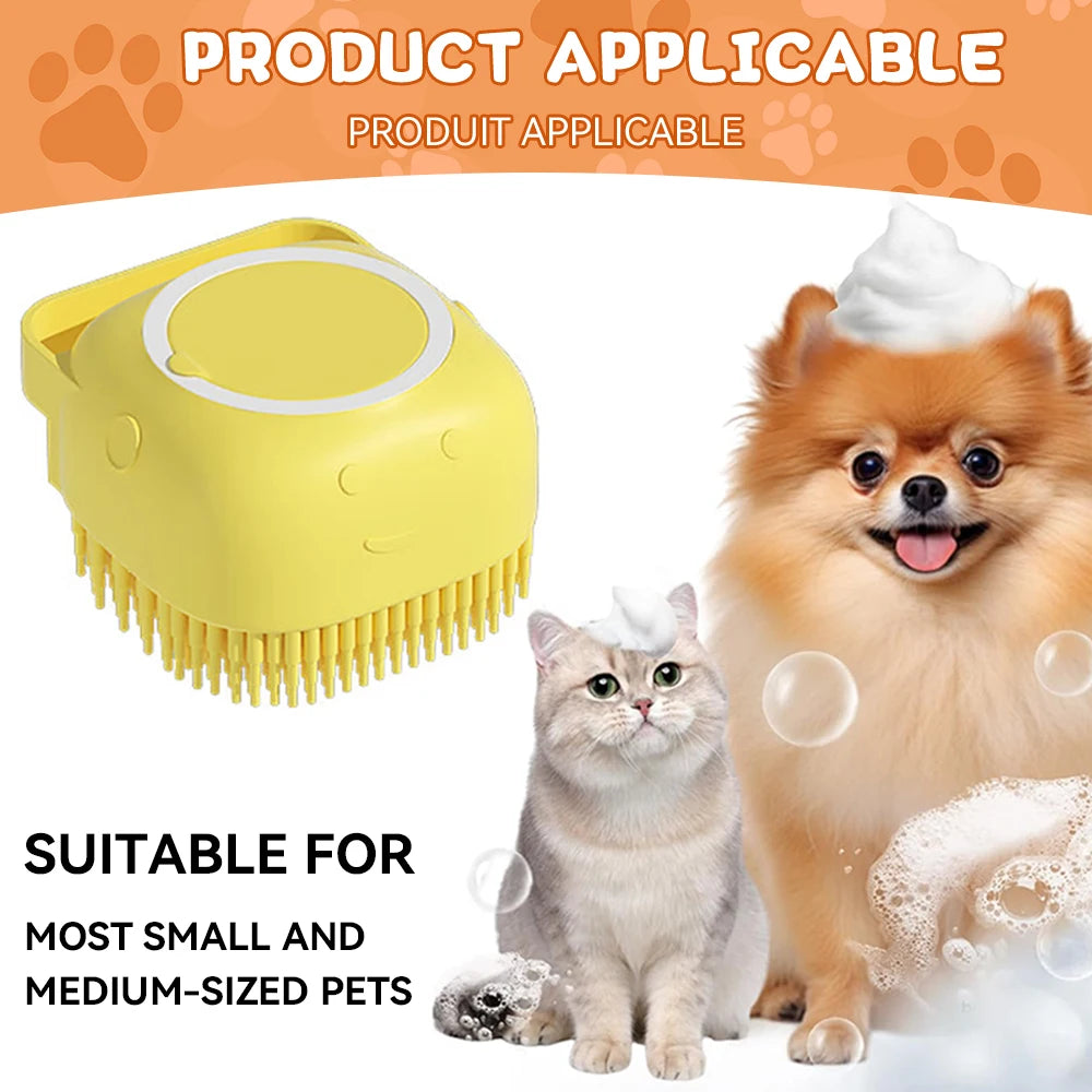 Dog Bathing Brush Pet Massage Brush Shampoo Dispenser Soft Silicone Brush Rubber Bristle for Dogs and Cats Shower Grooming Tool - Buy online at  Vibe In Cart.