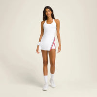 Women's Sleeveless Polyester Tennis Dress With Shorts In Blue