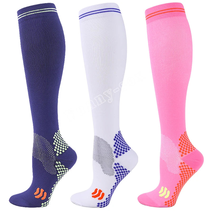 Knee-High Unisex Compression Socks for Varicose Veins 20-30 mmHg for Running and Cycling