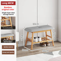 Cushioned Shoe Changing Stool with Integrated Shoe Rack