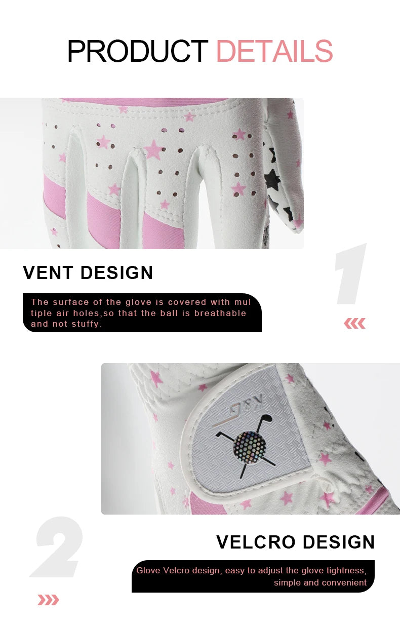 Golf Gloves Children's Golf Gloves Child Boys Girls PU Microfiber Cloth Breathable Non-slip Protection A Pair Kids Velcro Gifts - Buy online at  Vibe In Cart.