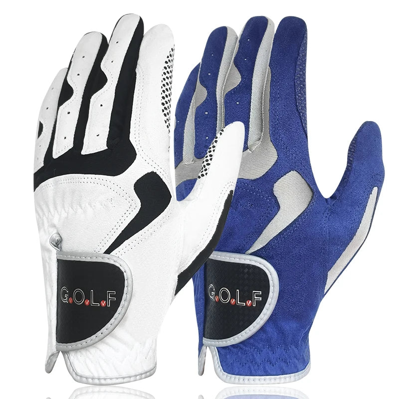 GVOVLVF Men's Golf Glove One Pc Pair 2 Color Options Improved Grip System Cool Comfortable Blue White color left right hand NEW - Buy online at  Vibe In Cart.