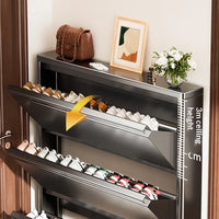 Slim Steel Shoe Cabinet Ultra Thin Shoe Storage Rack Shoe Organizer Entryway Hallway Narrow Space Saving Flip Door Storage Rack - Buy online at  Vibe In Cart.