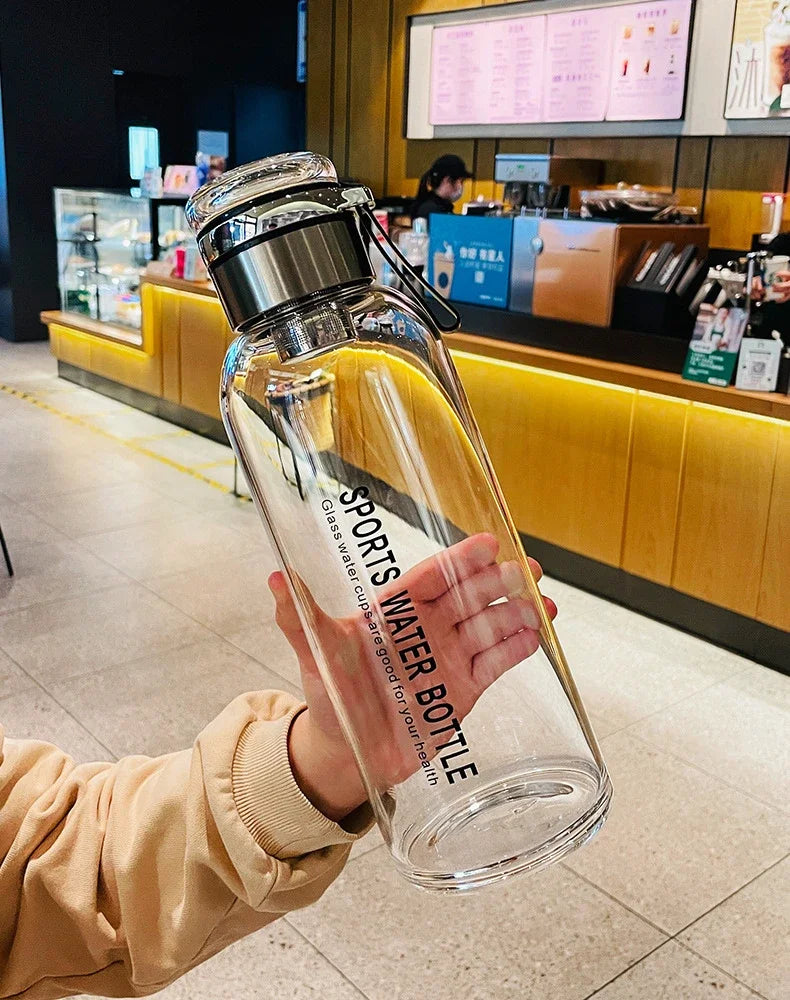 2L Large Capacity Glass Water Bottle Transparent Milk Juice Cup Outdoor Portable Leakproof Drinkware Tea Water Glass Bottle 2L - Buy online at  Vibe In Cart.