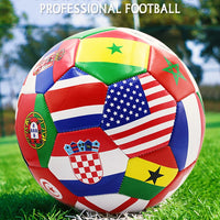 Flag Printed Soccer Ball Official Size 5 Soccer Match Ball Outdoor Match Game Football Pvc 2.7Thickened Team Training Footy Ball - Buy online at  Vibe In Cart.