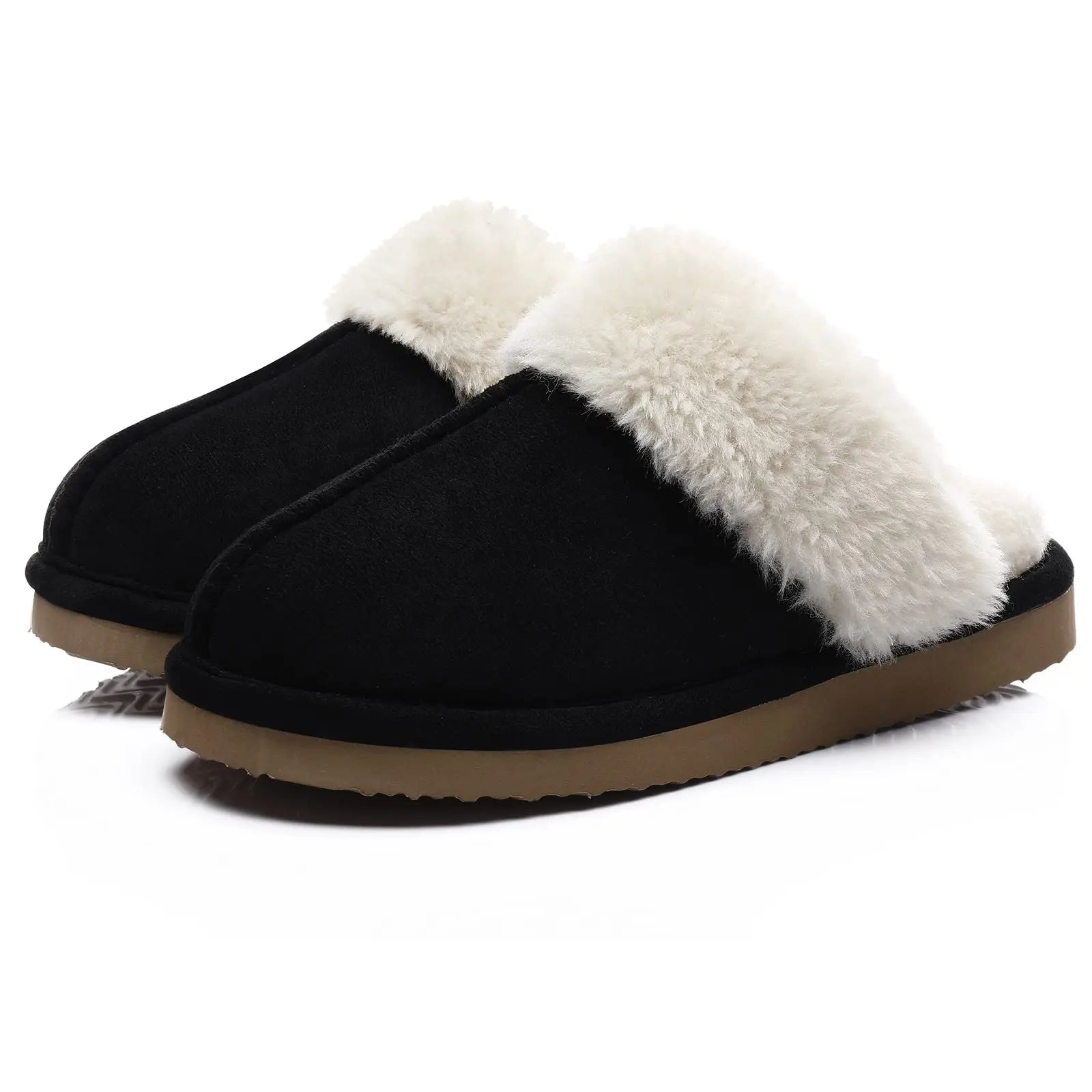 Women's Warm Plush Fuzzy Indoor Slippers with Faux Fur