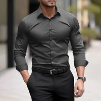 Premium Solid Color Men's Long Sleeve Shirts Fashionable Business Casual SummerAnd Spring Outdoor Daily Wear Digital Printed - Buy online at  Vibe In Cart.
