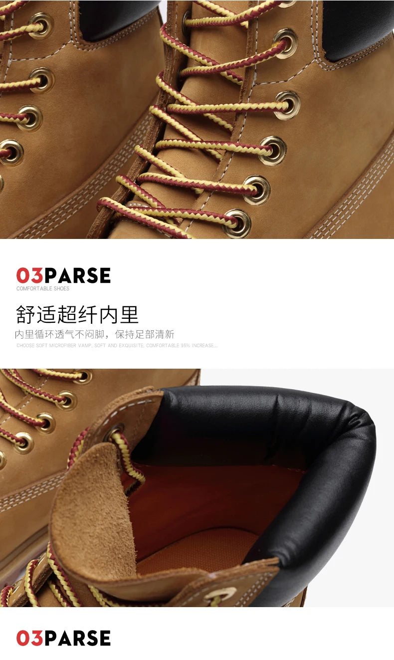 Genuine Leather Men's Winter Spring Ankle Treking Military Snow Yellow Tactical Boots Outdoor Footwear for Women Men Work Shoes - Buy online at  Vibe In Cart.