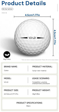 Caiton 50pcs 2-Layer Golf Balls - 332 Dimple, Max Distance, Spin Control, Durable, Precision - For Golf Training & Play - Buy online at  Vibe In Cart.
