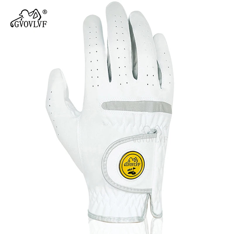 1pc Men Golf Glove Micro Soft Fabric Breathable Comfortable Fitting With Magnetic Marker Replaceable For Golfers White - Buy online at  Vibe In Cart.