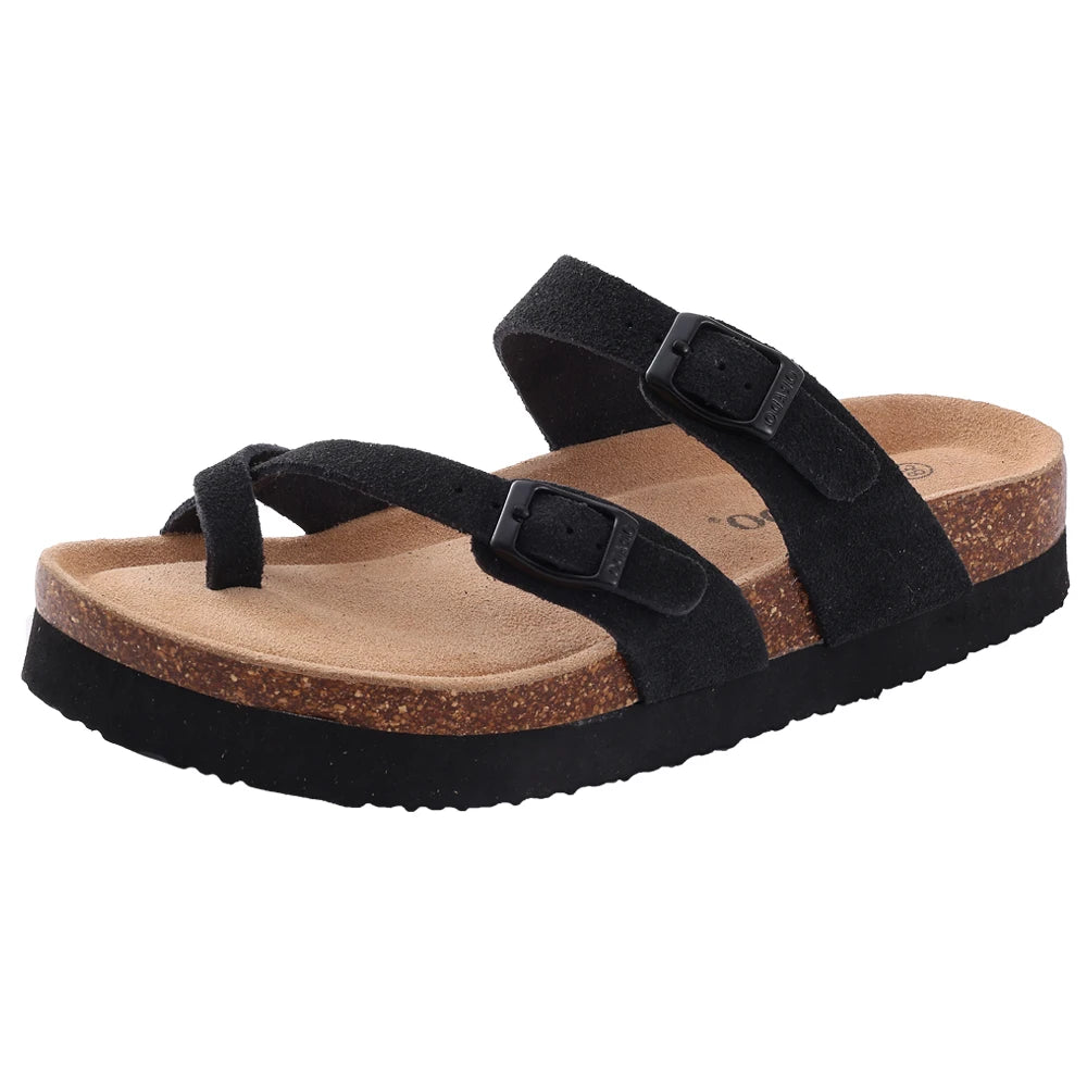 Men's Arch Support Slides Sandals With Adjustable Buckle