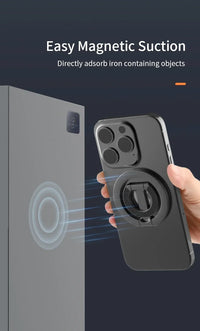 Universal Double Sided Magnetic Phone Ring Holder with Folding Stand