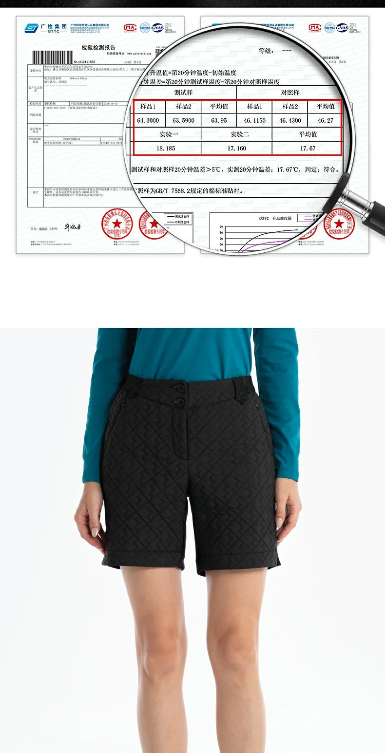 PGM Women Golf Short New Lady Clothing Autumn and Winter Warm Thicken Shorts High Waist Sports Trousers Windproof Girl Wear