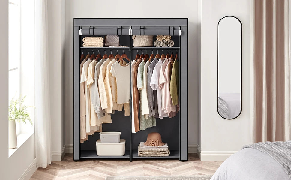 SONGMICS Closet Wardrobe, Portable Closet for Bedroom, Clothes Rail with Non-Woven Fabric Cover, Clothes Storage Organizer - Buy online at  Vibe In Cart.