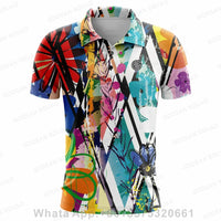 Men's Short Sleeve Button Quick Dry Polo Shirt For Sports And Golf